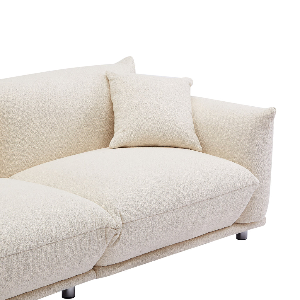 Canapé causeuse surdimensionné beige avec pieds en métal