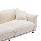 Canapé causeuse surdimensionné beige avec pieds en métal