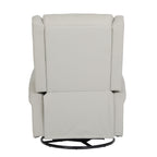 Fauteuil inclinable manuel pivotant à 360° en cuir PU beige avec dossier et repose-pieds réglables, décoration cloutée