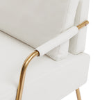 Canapé causeuse en tissu beige adapté aux animaux de compagnie avec coussin amovible