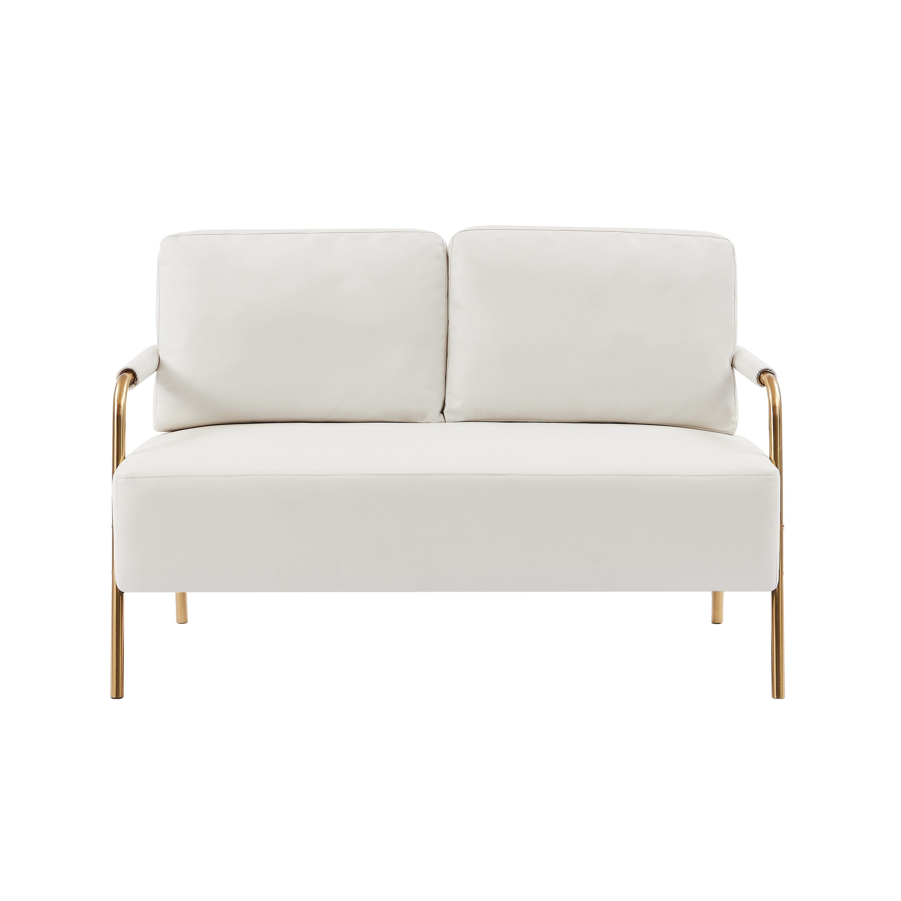 Canapé causeuse en tissu beige adapté aux animaux de compagnie avec coussin amovible