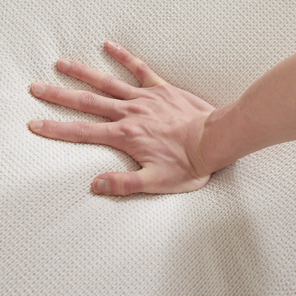 Canapé-lit convertible 3 places en polyester beige