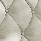 Canapé 3 places en polyester beige avec dossier capitonné