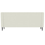 Canapé 3 places en polyester beige avec dossier capitonné