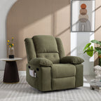 Fauteuil inclinable électrique beige pour personnes âgées avec massage, chauffage, inclinaison réglable, poches latérales et positions infinies