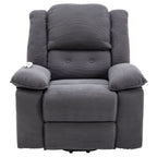 Fauteuil inclinable électrique beige pour personnes âgées avec massage, chauffage, inclinaison réglable, poches latérales et positions infinies