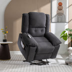 Fauteuil inclinable électrique beige pour personnes âgées avec massage, chauffage, inclinaison réglable, poches latérales et positions infinies