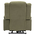 Fauteuil inclinable électrique beige pour personnes âgées avec massage, chauffage, inclinaison réglable, poches latérales et positions illimitées