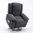 Fauteuil inclinable électrique beige pour personnes âgées avec massage, chauffage, inclinaison réglable, poches latérales et positions illimitées