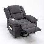 Fauteuil inclinable électrique beige avec massage, chauffage et accoudoirs rétractables