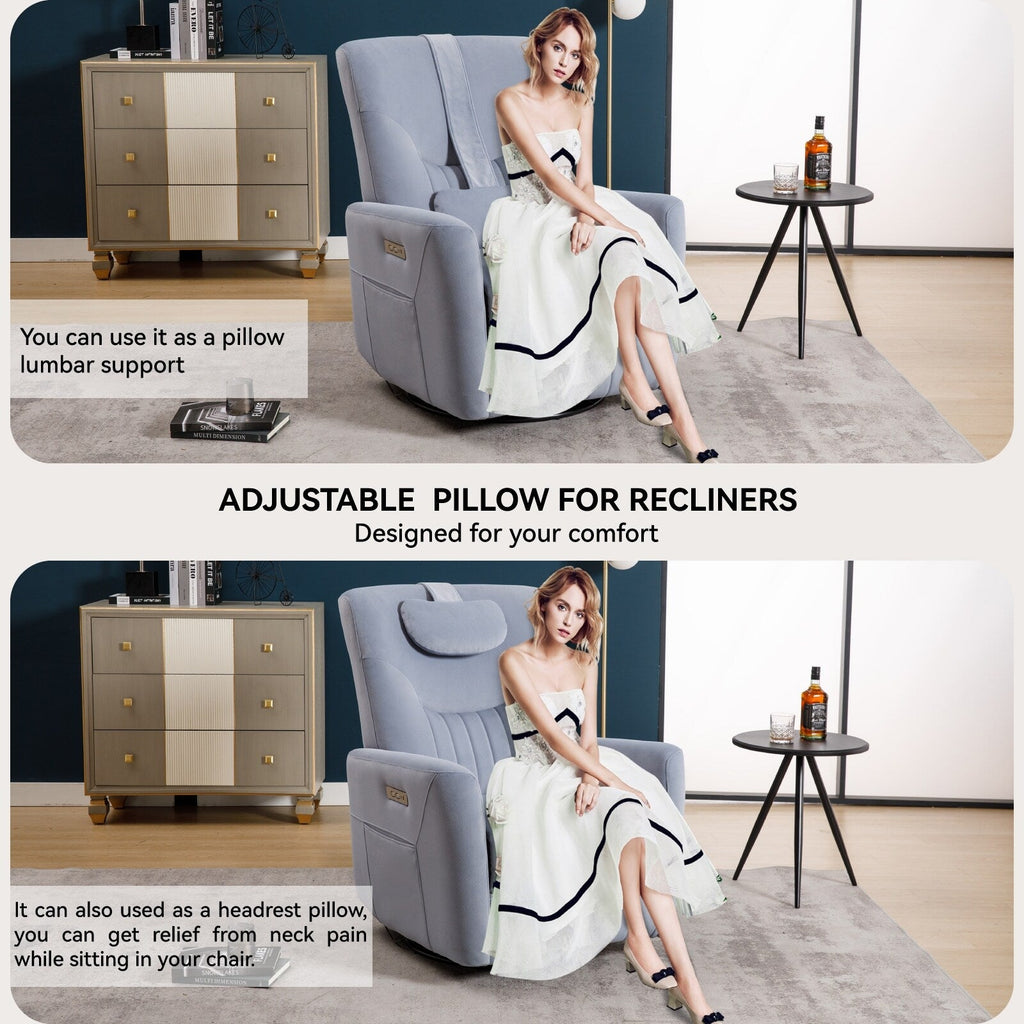 Fauteuil inclinable pivotant beige avec support lombaire et ports USB