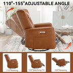 Fauteuil inclinable pivotant beige avec support lombaire et ports USB