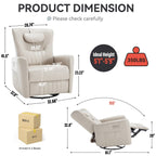Fauteuil inclinable pivotant beige avec support lombaire et ports USB