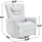 Fauteuil inclinable pivotant beige avec support lombaire et ports USB