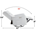 Fauteuil inclinable pivotant beige avec support lombaire et ports USB