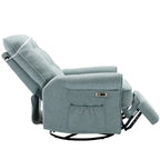 Fauteuil inclinable pivotant beige avec ports USB et base à bascule