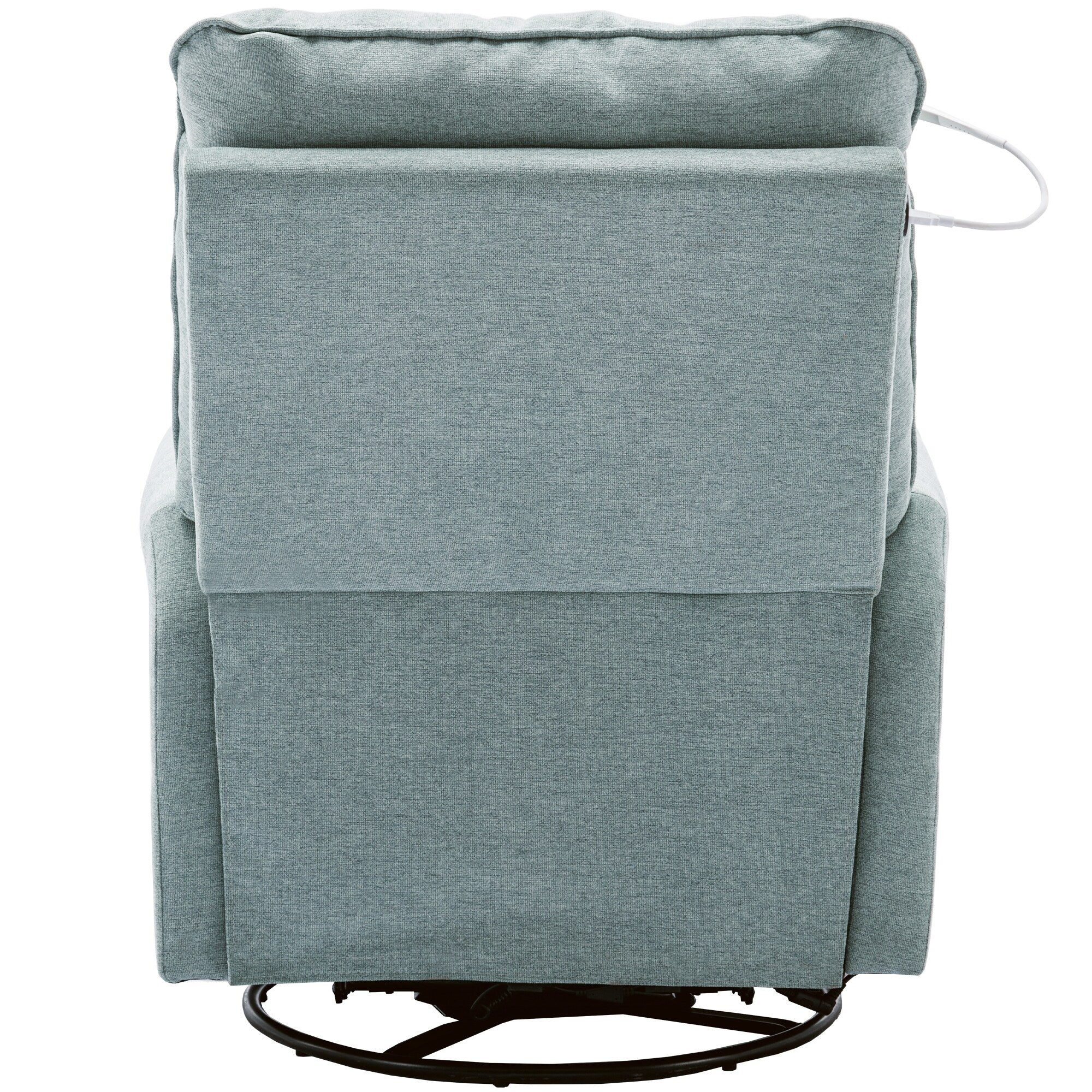 Fauteuil inclinable pivotant beige avec ports USB et base à bascule