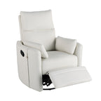 Fauteuil inclinable pivotant beige avec réglage manuel, rotation à 360° et deux oreillers amovibles