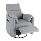 Fauteuil inclinable pivotant beige avec réglage manuel, rotation à 360° et deux oreillers amovibles