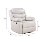 Fauteuil inclinable électrique en cuir synthétique beige