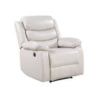 Fauteuil inclinable électrique en cuir synthétique beige