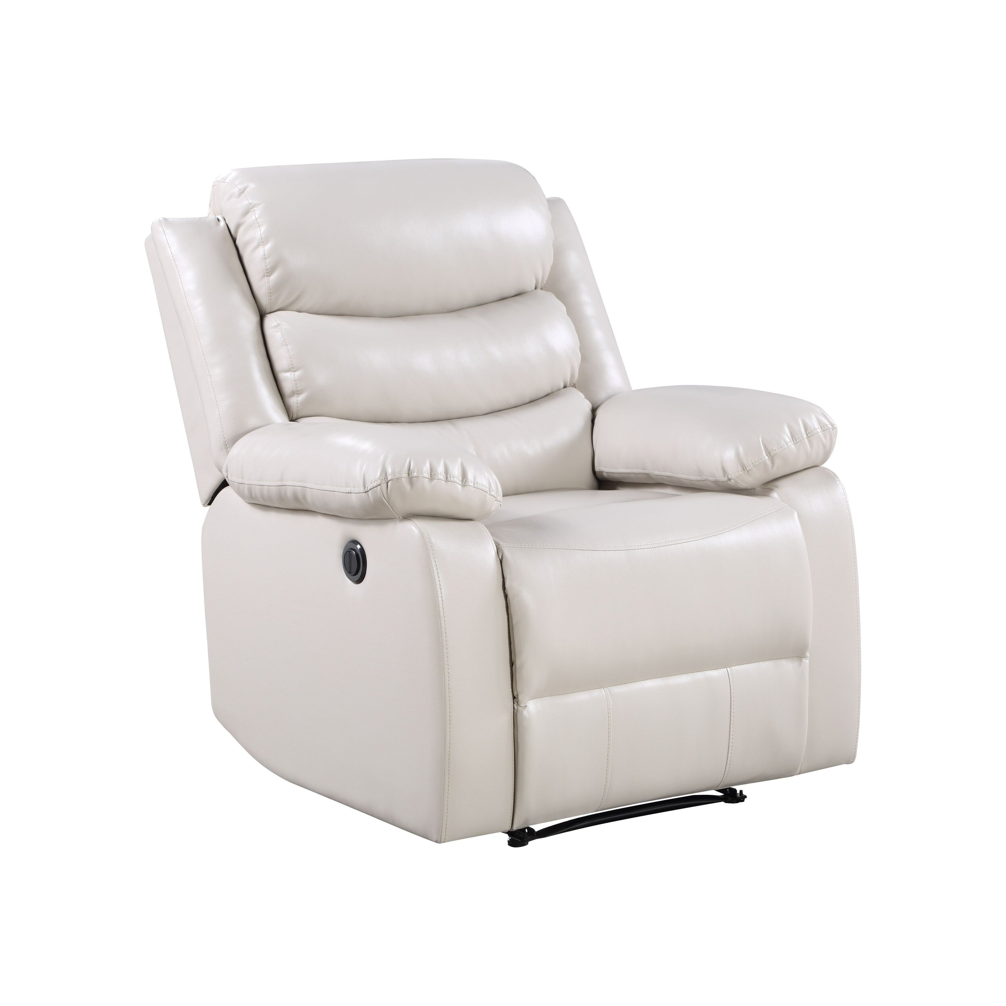 Fauteuil inclinable électrique en cuir synthétique beige