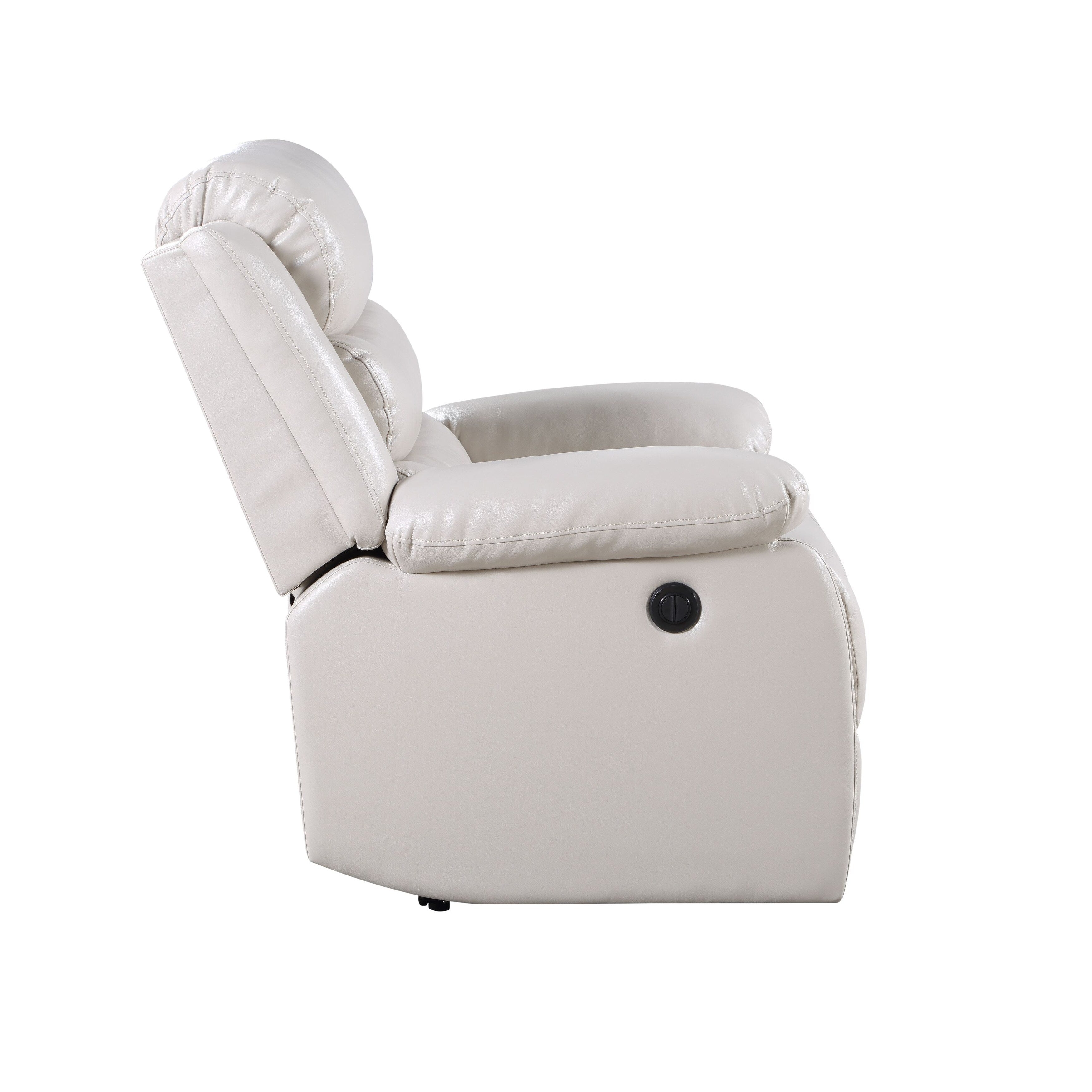 Fauteuil inclinable électrique en cuir synthétique beige