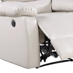 Fauteuil inclinable électrique en cuir synthétique beige