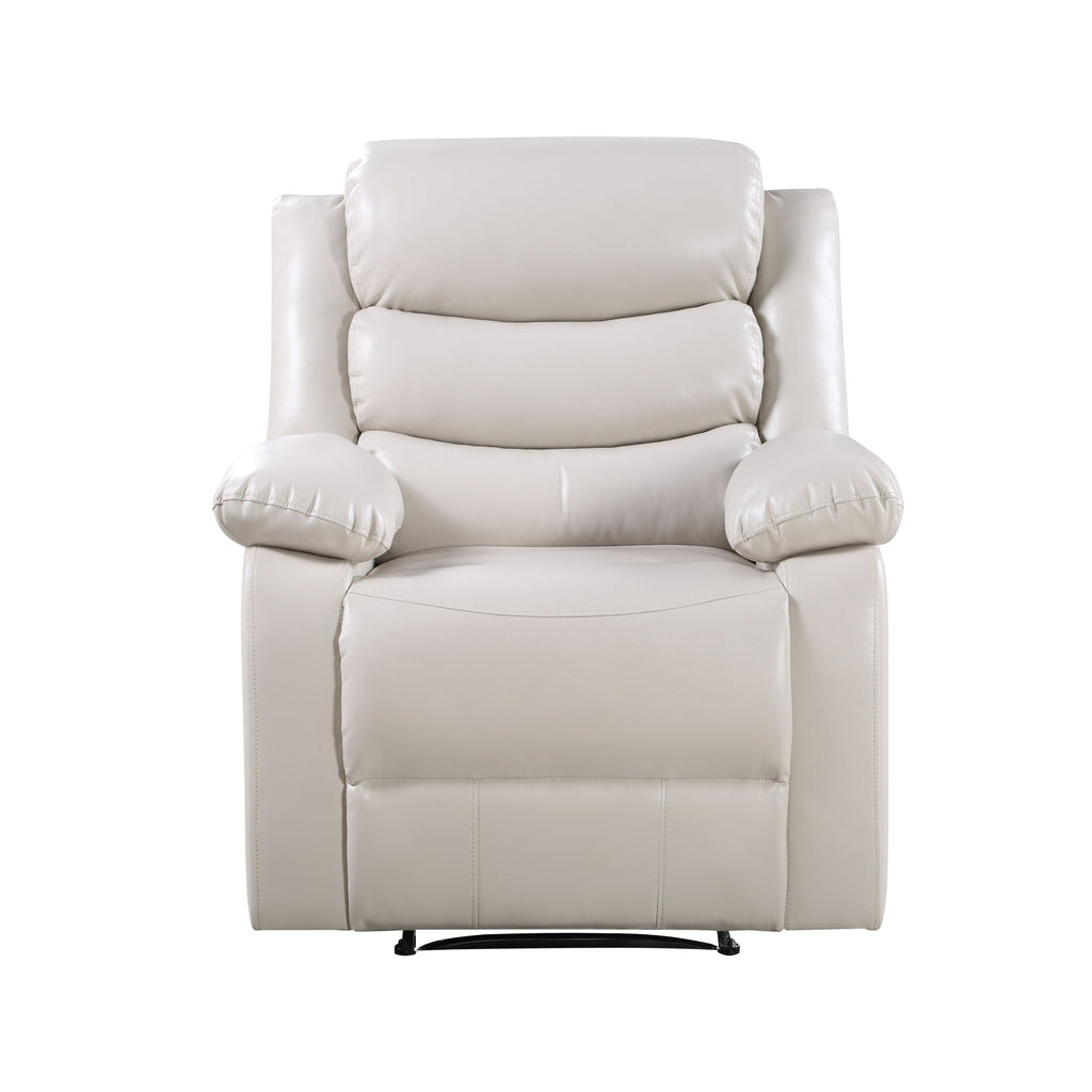 Fauteuil inclinable électrique en cuir synthétique beige