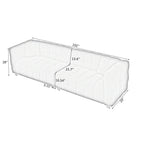 Canapé 4 places beige Teddy avec deux coussins décoratifs