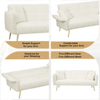 Canapé-lit futon convertible en polaire beige