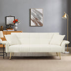 Canapé-lit futon convertible en polaire beige