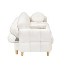 Canapé-lit 3 places rembourré beige Teddy Modern 84,64 avec oreillers, siège de rangement et tiroir