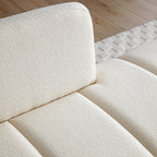 Banc causeuse rembourré beige avec pieds dorés