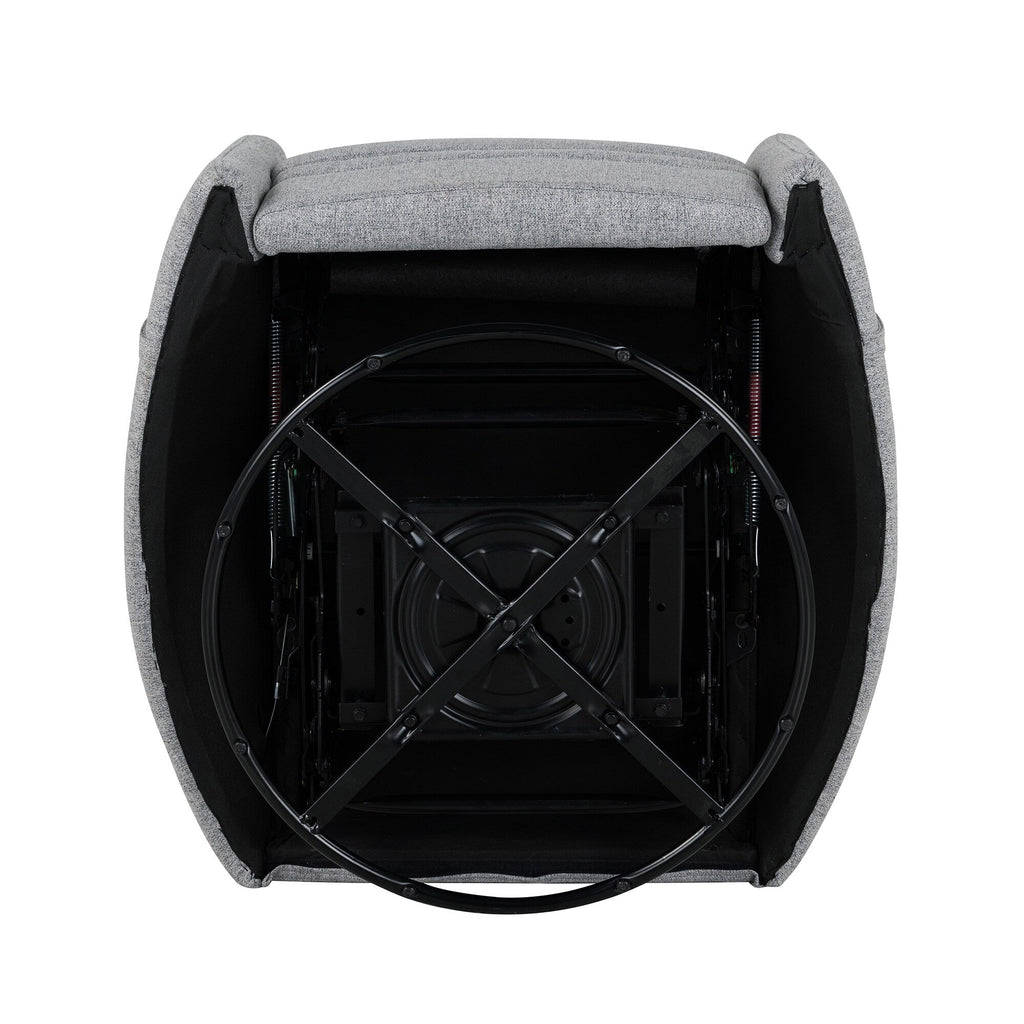 Fauteuil inclinable pivotant rembourré beige avec réglage manuel, rotation à 360° et deux coussins amovibles