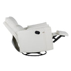 Fauteuil inclinable pivotant rembourré beige avec inclinaison manuelle, rotation à 360° et deux coussins amovibles