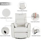 Fauteuil inclinable pivotant rembourré beige avec coussins amovibles