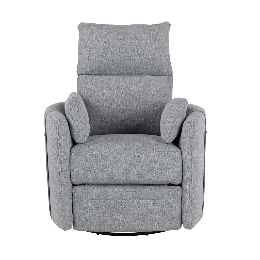 Fauteuil inclinable pivotant rembourré beige avec coussins amovibles