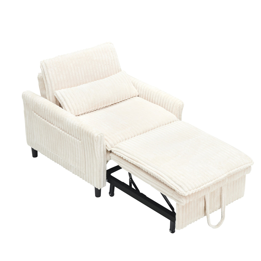 Chaise beige confortable pour petit appartement Chambre à coucher Balcon Petit canapé-lit Petit canapé paresseux Canapé avec oreiller