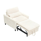 Chaise beige confortable pour petit appartement Chambre à coucher Balcon Petit canapé-lit Petit canapé paresseux Canapé avec oreiller