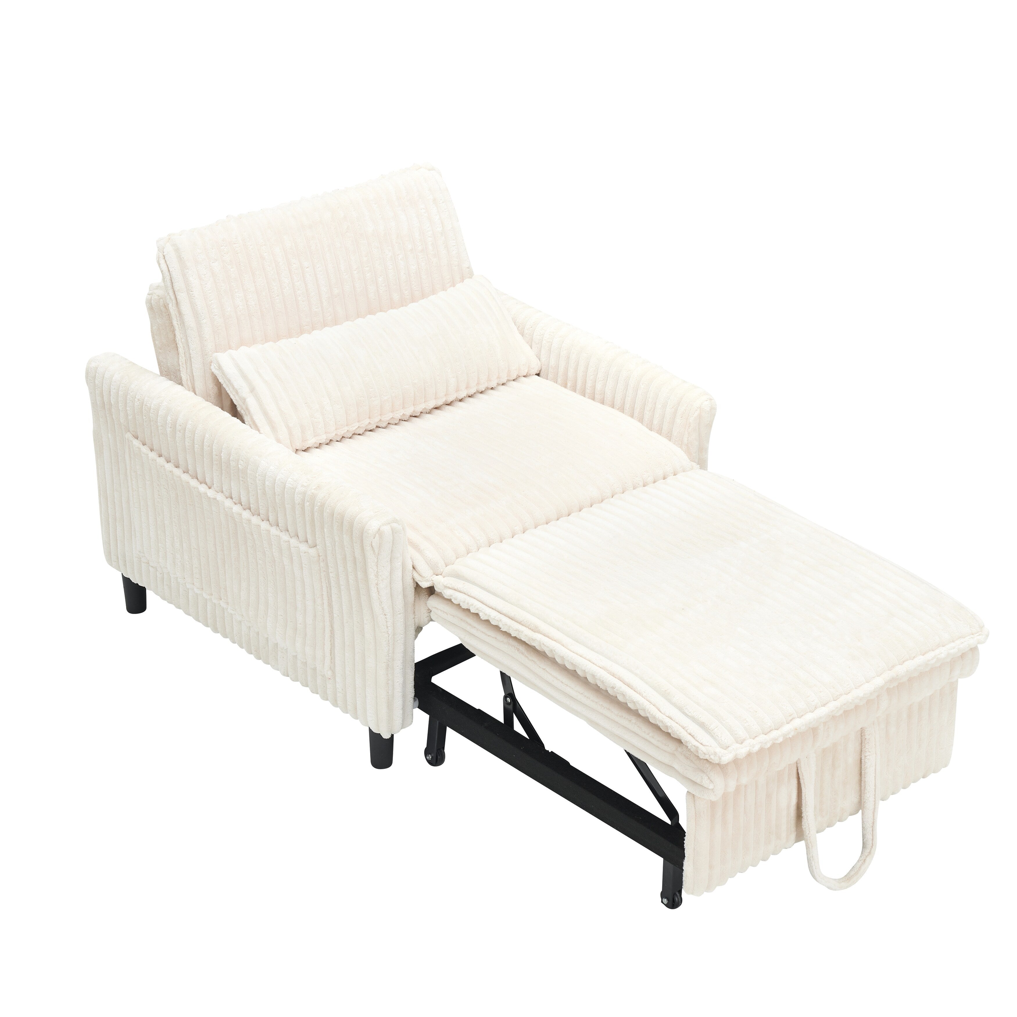 Chaise beige confortable pour petit appartement Chambre à coucher Balcon Petit canapé-lit Petit canapé paresseux Canapé avec oreiller