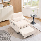 Chaise beige confortable pour petit appartement Chambre à coucher Balcon Petit canapé-lit Petit canapé paresseux Canapé avec oreiller