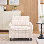 Chaise beige confortable pour petit appartement Chambre à coucher Balcon Petit canapé-lit Petit canapé paresseux Canapé avec oreiller