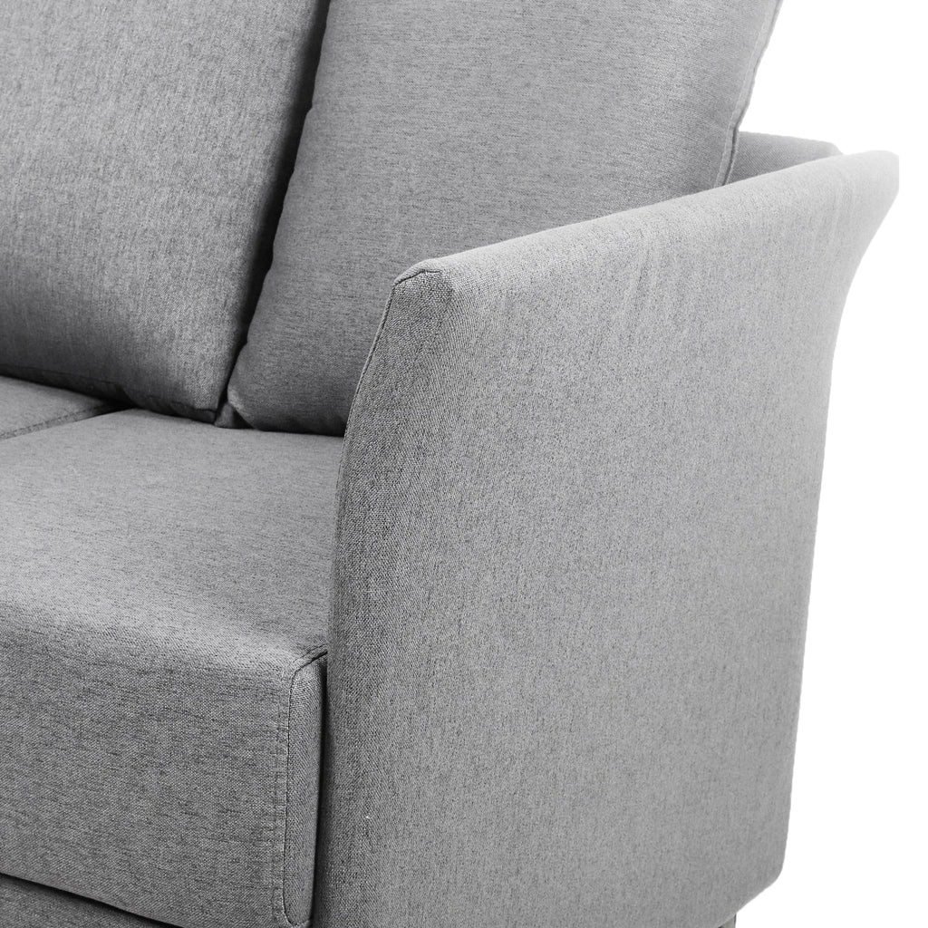 Canapé 3 places moderne en lin beige et gris, 65,55 $, avec structure en métal et coussins, pour le salon