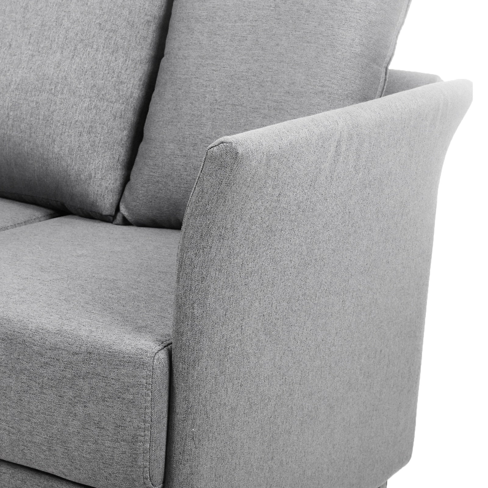 Canapé 3 places moderne en lin beige et gris, 65,55 $, avec structure en métal et coussins, pour le salon