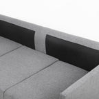 Canapé 3 places moderne en lin beige et gris, 65,55 $, avec structure en métal et coussins, pour le salon