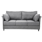 Canapé 3 places moderne en lin beige et gris, 65,55 $, avec structure en métal et coussins, pour le salon