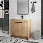 Beingnext Meuble-lavabo 24/30/36 avec porte à fermeture douce et étagère réglable