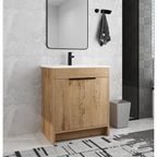 Beingnext Meuble-lavabo 24/30/36 avec porte à fermeture douce et étagère réglable