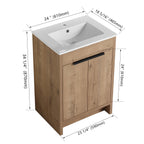Beingnext Meuble-lavabo 24/30/36 avec porte à fermeture douce et étagère réglable